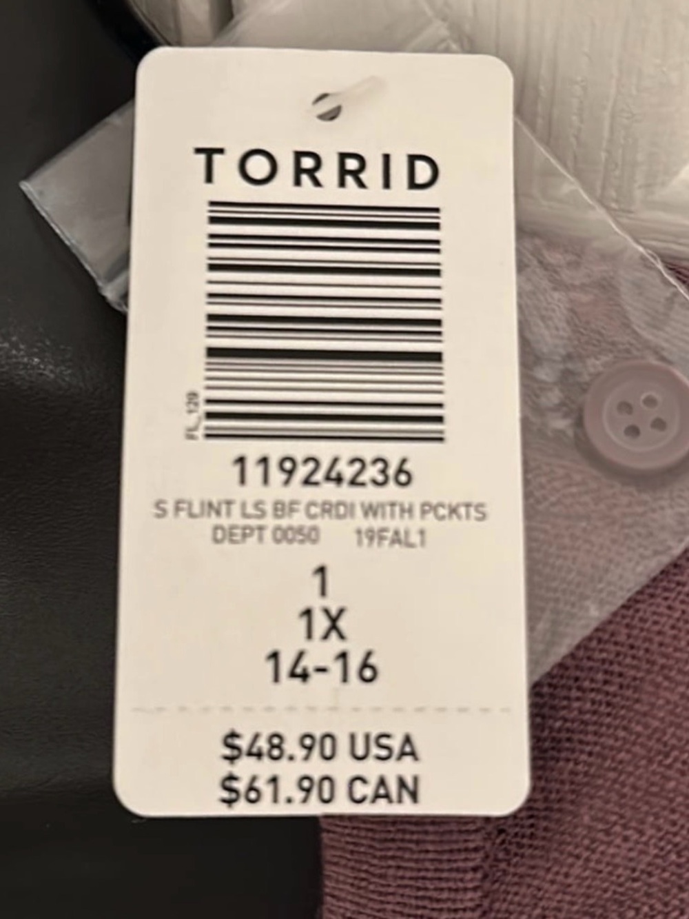 Torrid | Flint LS Button Front Cardigan w/ Pockets | Women’s 1X - Picture 3 of 6